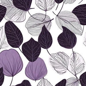 White Purple Leaf Wallpaper Peel and Stick Floral Contact Paper Leaves Wall P... - Picture 1 of 8