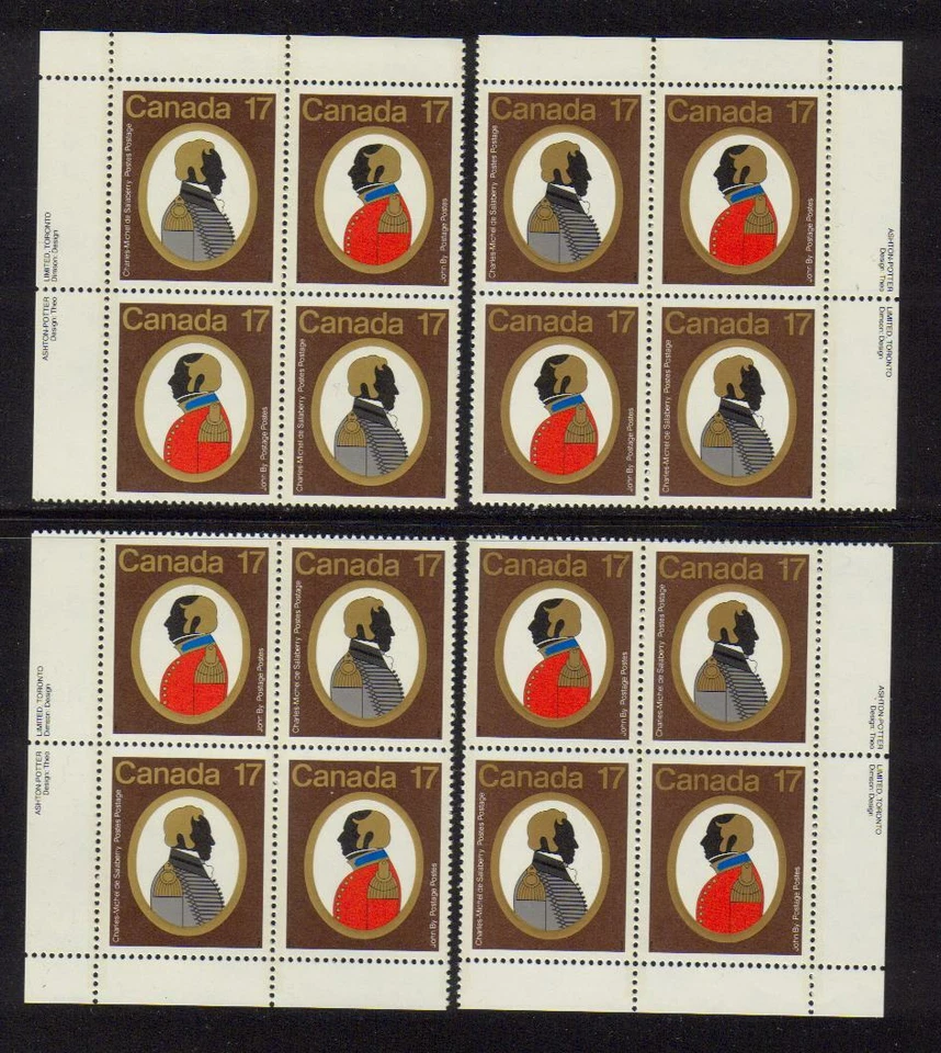 1979 Canada SC# 820a - Canadian Colonels - Set of 4 Plate Block M-NH Lot # 2910 - Image 1 of 1