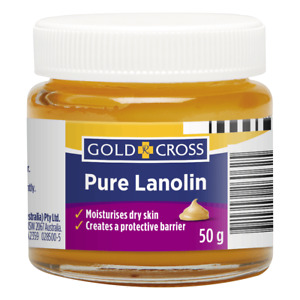 Gold Cross Pure Lanolin 50g Emollient Wool Fat Anhydrous Moisturises Dry Skin
