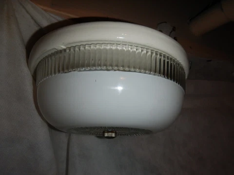Original Mid Century Art Deco shade on White Porcelain Fixture--Arts & Crafts Cover