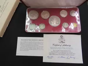 1973 Bahama Islands proof set box 9pc. Silver 1¢-$5 COA Franklin Mint w/mailer - Picture 1 of 7