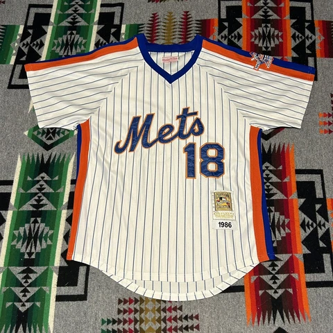 AUTHENTIC MITCHELL AND NESS DARRYL STRAWBERRY 1986 NEW YORK METS JERSEY 48 XL A5 Cover