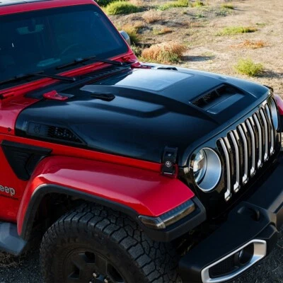 Para Jeep Wrangler JL Gladiator JT Rubicon 2018-24 capó ventilado cuchara extracto de calor Foto 1 de 4