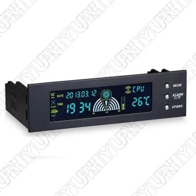 5.25 Inch 12V Computer Fan Controller 3 Fan Speed Controller Temperature Sensor - Image 1 of 4