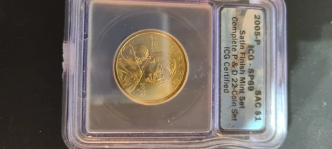 2005-P SACAGAWEA DOLLAR. ICG SP69 Satin Finish. (2-coins) Cover