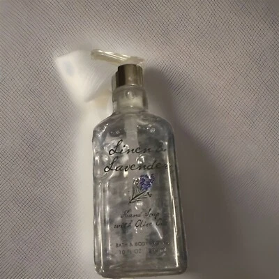 Jabón de manos de lino y lavanda Bath Body Works con aceite de oliva 10 oz. NUEVO Foto 1 de 2