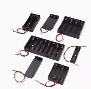 Battery Storage Cover Box Holder AA Batteries Case No/With OFF ON Switch Wire - Picture 1 of 17