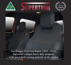 Front 'Half-Back' Seat Covers Ford Ranger Raptor Next Gen (2022-Now), Neoprene - Bild 1 von 7