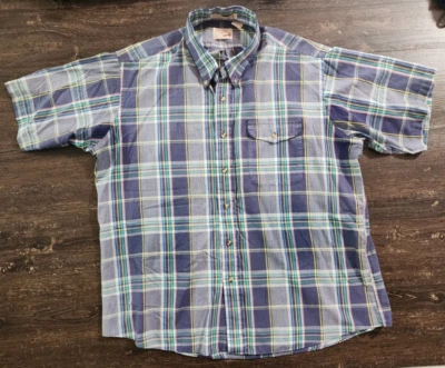 Vintage Mens XL The Fox Collection Short Sleeve Plaid Button Up  Regular - Image 1 of 3