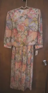 NEVER WORN/ WITH TAGS: WOMEN'S VTG. FLORAL DRESS BY R.E.O. ORIGINALS SIZE: 10 - Picture 1 of 4
