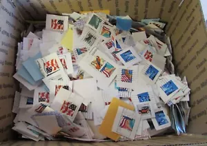 5 pounds of US postage stamps Box lot hoard on paper box filled to the top.. - Picture 1 of 9