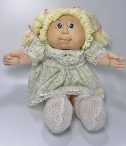 Cabbage Patch Kid Girl Head Mold 11 Tongue Lemon 2 Pony Blue Eyes 1986 KT HTF - Picture 1 of 13