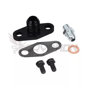 6AN Oil Feed Fitting 10AN Return Drain Flange Kit for Holset HX30 HX35 HX40 - Picture 1 of 2