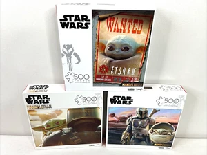 3 Star Wars The Mandalorian 500 piece puzzles Baby Yoda All Complete EUC - Picture 1 of 8