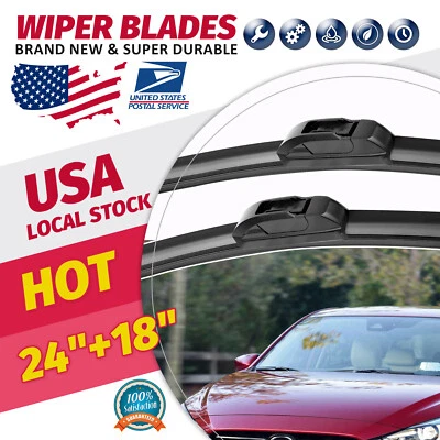 Front Windshield Wiper Blades For GMC Terrain 2018-2020 Pair 24" 18" All Season — 第 1/4 张图片