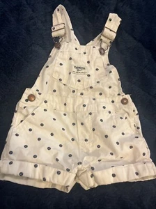 Oshkosh Bogash, short overalls, white black polkadots 18 months - Picture 1 of 5