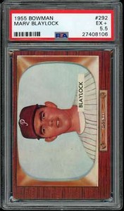 1955 Bowman #292 Marv Blaylock RC/Rookie Phillies PSA 5.5 EX+