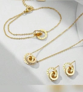 Stainless Steel Set Waterproof Fashion Jewelry set for Women's. - Picture 1 of 3