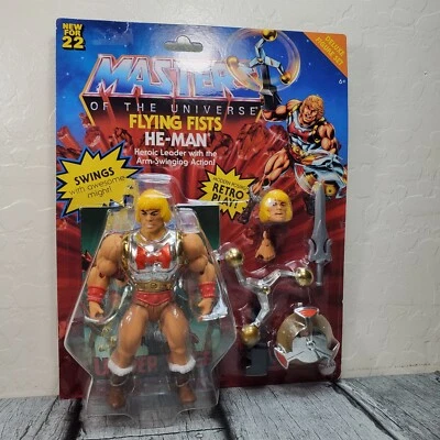 Figura Mattel Masters Of The Universe Retro Flying Fists He-Man 2021 Deluxe 6" Foto 1 de 4