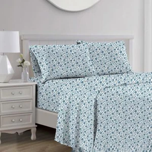 Juego de hojas CVC azul RT Designers Collection Edina 1000 hilos - Imagen 1 de 9