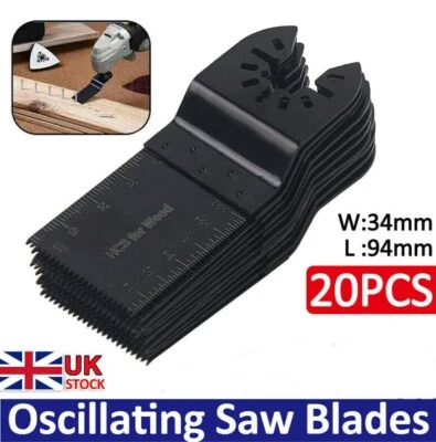 20PCS Oscillating Saw Blades Set Carbide  Multi Tool Blade Wood Metal Cutter UK - Image 1 of 4