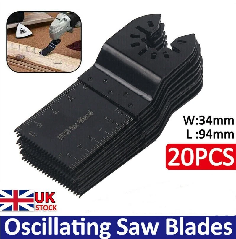 20PCS Oscillating Saw Blades Set Carbide  Multi Tool Blade Wood Metal Cutter UK - Image 1 of 4
