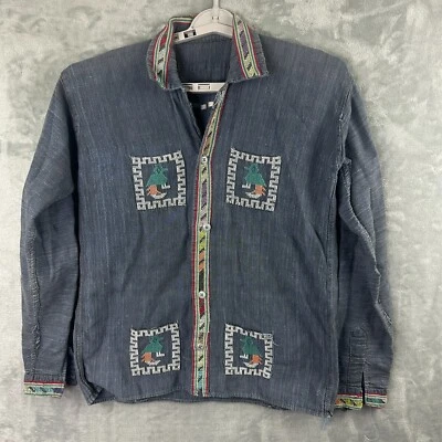 vintatge aztec embroidered long sleeve shirt - Image 1 of 4