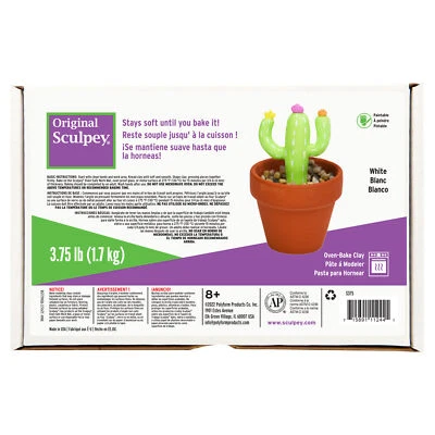 Original Sculpey Blanco, No Tóxico, Arcilla Polimérica, Arcilla para Hornear Horno, 3.75 libras Foto 1 de 2