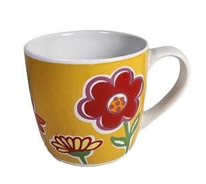 Tag Vintage 2003 Floral Coffee Tea Yellow Mug Cup Summer Sunny Flowers - Picture 1 of 8