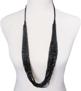 Casa rodante Lia Sophia ""Ravlsh"" collar largo de múltiples hebras con cuentas negras nuevo con etiquetas $68 - Imagen 1 de 4