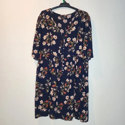 Caroline Morgan floral women's  knee length dress, Size 16, short sleeved. - image 1 of 4