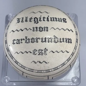 HistoryCraft Faux Scrimshaw Resin Paper Weight “Illegitimus Non Carborundum Est” - Picture 1 of 7