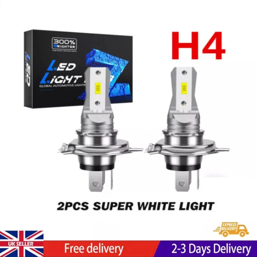 2X NIGHTEYE 50W H4 LED Headlight Bulb Light Hi/Lo Beam Kit 6500K HID Super White - Image 1 of 4