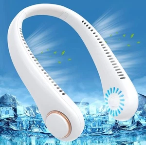 Portable Mini Hanging Neck Fan Small Bladeless Fans Hands Free USB Rechargeable - Picture 1 of 5