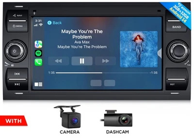 Android 14 Autoradio Navi CarPlay für Ford C-Max Focus Kuga Fiesta Fusion Galaxy - Bild 1 von 4