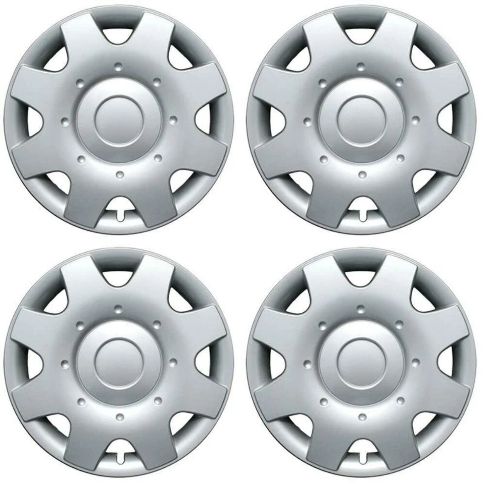 Set of 4 Hubcaps 16" Silver ABS Wheel Covers for 1998 - 2001 Volkswagen Beetle - Изображение 1 из 4