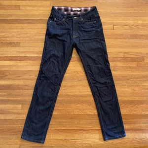 Fly Jeans Womens 2 Blue Denim Kevlar Reinforced Plaid Lined Motorcycle Pants - Picture 1 of 18