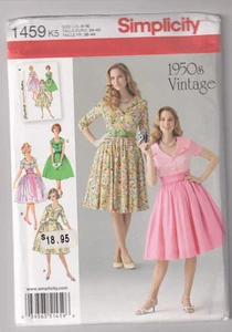 1459 SIMPLICITY Años 50 Vintage - VESTIDO con Cuello Ancho - Talla 8/10/12/14/16 - Imagen 1 de 2