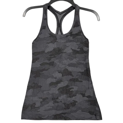 Regata Lululemon Cool Racerback tamanho 0 camuflagem roupa ativa treinamento ioga esportiva - Imagem 1 de 4