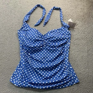 Ruby Ribbon Swim Tank Tankini Womens Size 14 Beach Swimwear Polka Dot NWT - Picture 1 of 11