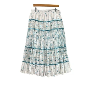 Vintage Chadwicks Women's Large Floral Maxi Skirt Cottagecore Boho Cotton Lined - Picture 1 of 11
