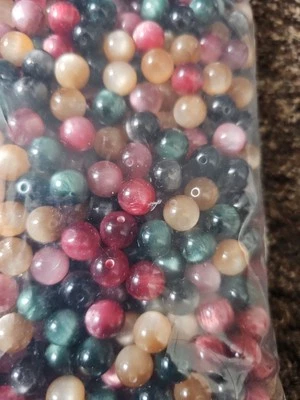 Acrylic Round Craft Beads 10mm Mixed Colour, 30pcs B22325 - Image 1 of 3