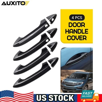 Fit 16-22 Honda Pilot Carbon Fiber Front Rear Left Right Door Handle Cover Trim — 第 1/4 张图片