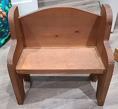 Antique Hand Made Solid Wood Toddler /Kids Small Bench - Image 1 of 4