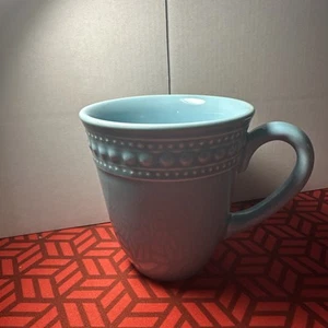 #SN-Matceramica aqua beaded tea/coffee mugs made in Portugal - Picture 1 of 4