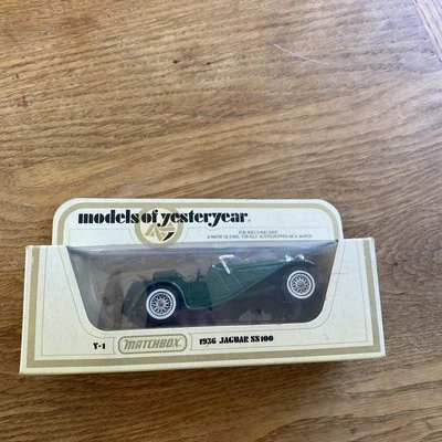 MATCHBOX Y-1 MODELS OF YESTERYEAR 1930’s JAGUAR SS-100 GREEN SCALE 1:38 Boxed - Bild 1 von 4