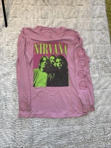 Spencer’s Nirvana pink long sleeve Sz Lg - Picture 1 of 5
