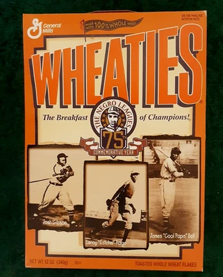 Original Vintage 1995 Wheaties Full Box -75th Anniv. Negro League Gibson Paige + - Image 1 of 4