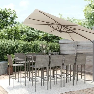 Trendy Garden Bar Set with Rattan and Glass vidaXL - Picture 1 of 46