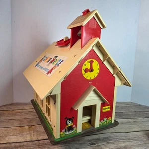 Vintage Fisher-Price Play Family Schulhaus 923 Spielzeug mit Glocke - Bild 1 von 19